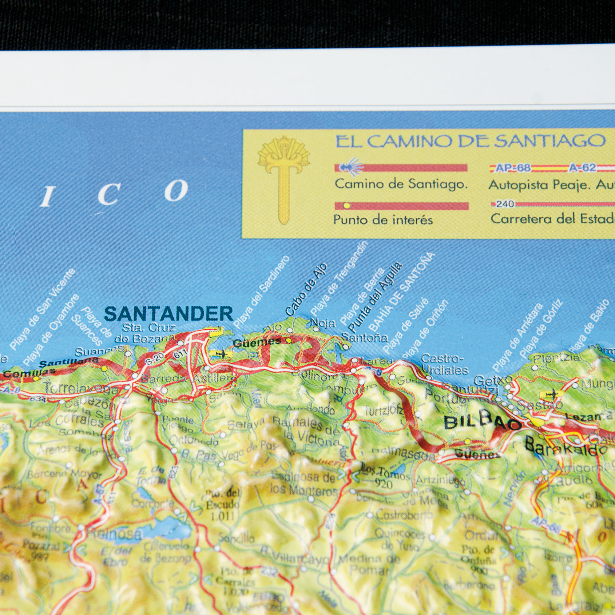 Imagen mapa relieve Camino Santiago Francés 
